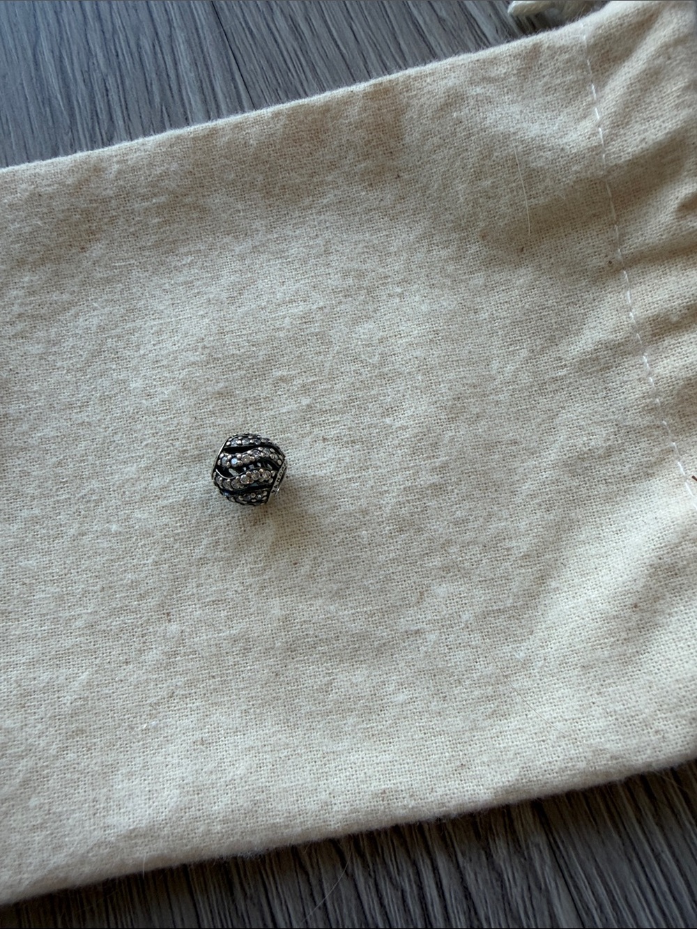 Pandora sterling silver pave charm